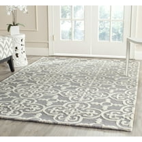 SAFAVIEH Cambridge Kimberly Geometric Wool Area Rug, Silver/Ivory, 4' x 6'