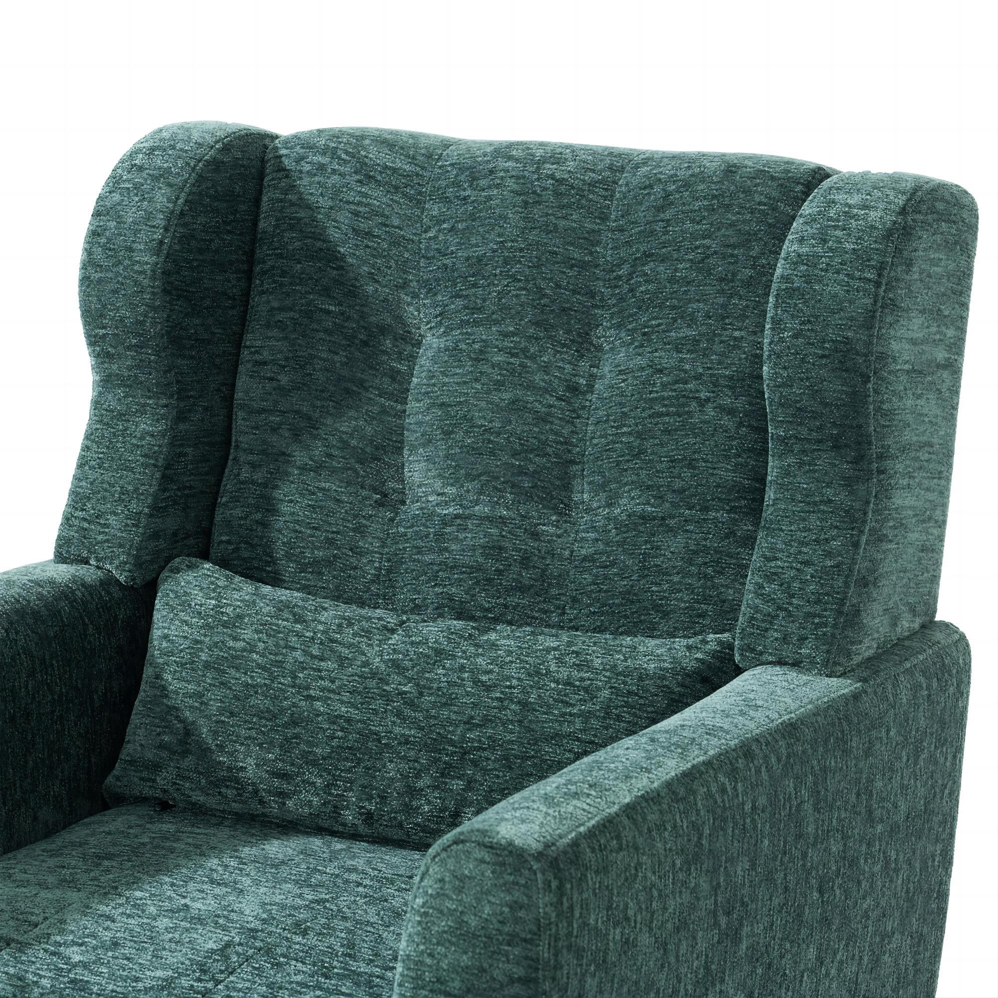 DEALTOPS Upholstered Accent Chair Modern Armchair with Chenille Fabric Lounge for Bedroom-Green