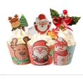 thumbnail image 2 of JM Paquete de 50 forros para magdalenas, forros de papel para magdalenas, vasos desechables para magdalenas, envoltorios desechables para magdalenas para Navidad y fiesta (muñeco de nieve) JM RV021031-01046SDJ, 2 of 5