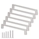 thumbnail image 1 of AOKENBAO Manija cuadrada sólida para gabinete de barra - Tirador para muebles de níquel cepillado mate Distancia del orificio para tornillos de 4 pulgadas / 101,6 mm, paquete de 6 para puerta de armar, 1 of 1