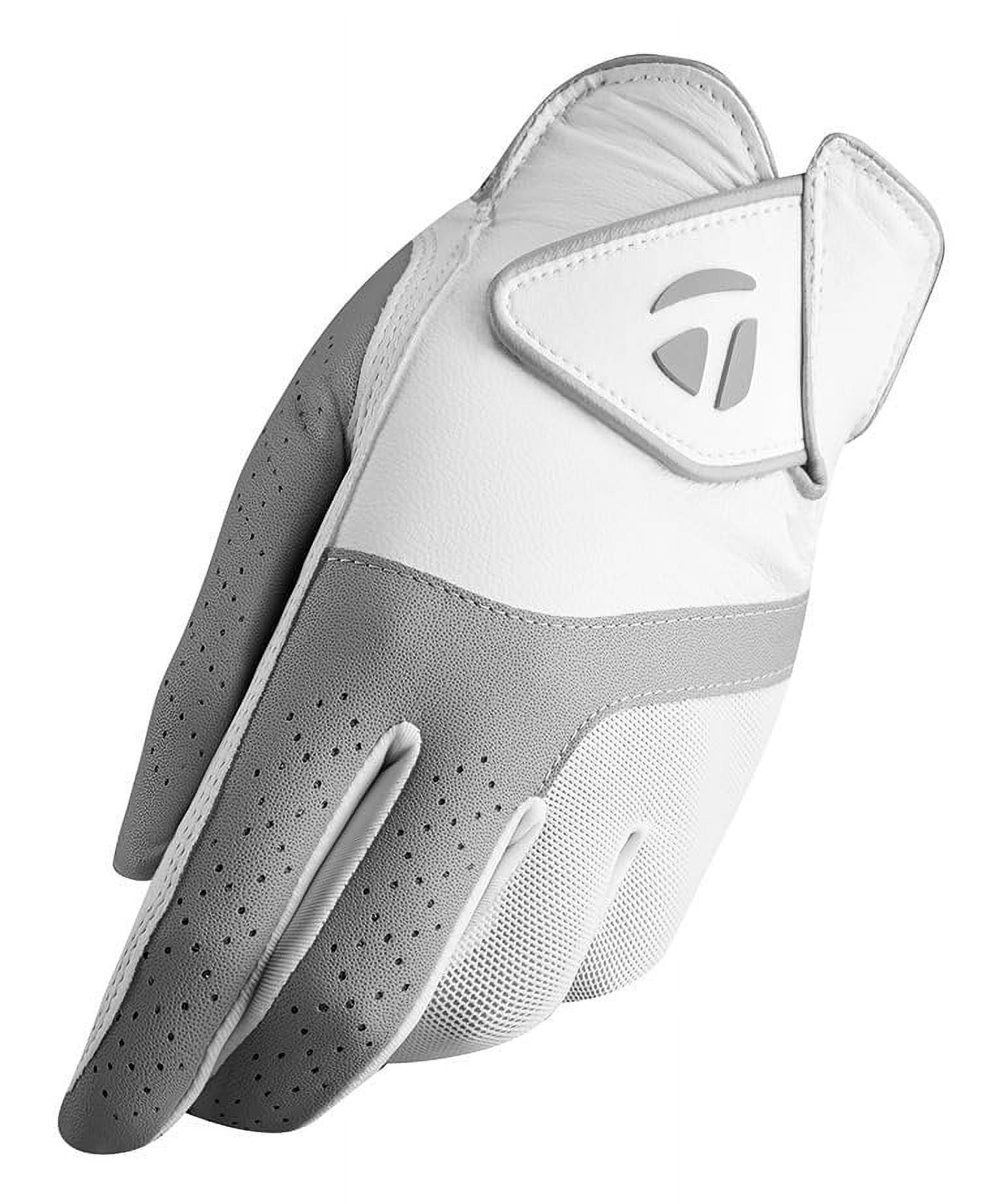 (2 pack) TaylorMade 2019 Kalea Women's Golf Glove, White/Gray, Worn on Left Hand, Small