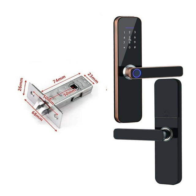 Door Lock, Tuya Electronic Smart Door Lock With Biometric Fingerprint / Smart Card / Password / Key Unlock/ USB Emergency Charge ,Easy to Install