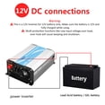 thumbnail image 4 of 600W Pure Sine Wave Power Inverter CETL Approved DC 12V to AC 120V with Remote Control Dual AC Outlets Suitable for Car Solar System Emergency, 4 of 6