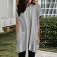 thumbnail image 2 of Posijego Women's Short Sleeve Hoodie Tops Summer Casual Tunic Top Hooded Pullover Shirts with Pockets, 2 of 7
