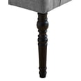 thumbnail image 3 of Wooden Dining Benches, Leviton Fabric Tufted Turned Leg Dining Bench, Gray, Gray Dining Benches,Wood Farmhouse Dining Benches, Furniture Dining Furniture Benches, 3 of 5
