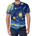 thumbnail image 2 of T Shirt For Men Abstract Starry Night T-Shirt Van Gogh Fashion T-Shirts Man Tshirt Beach Short Sleev, 2 of 7