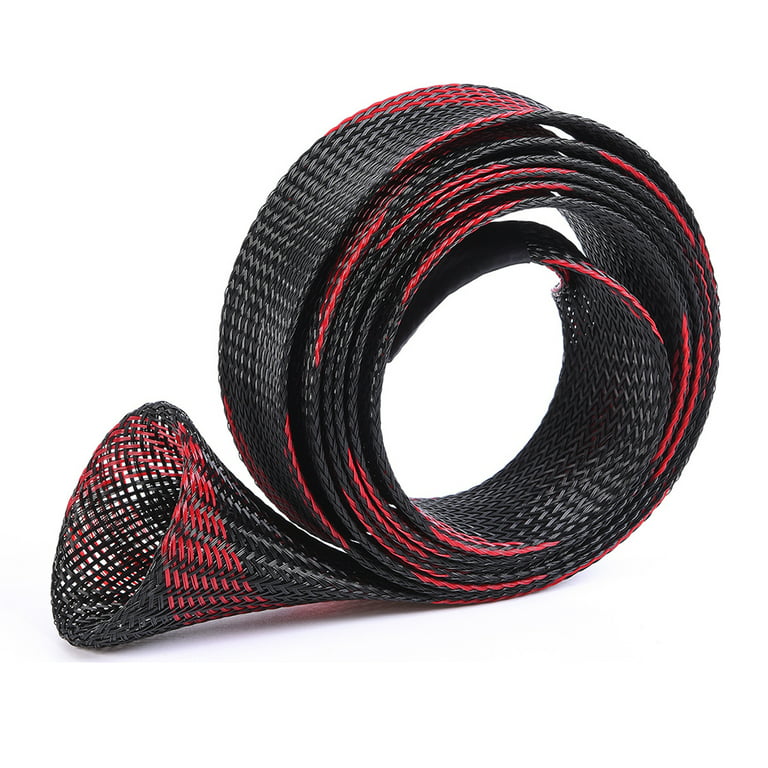 2Pcs/Set Fishing Rod Cover Pole Sleeve Flat Pointed End Spinning Casting Fishing Stick Sock,Black + Black Red, Size: 3.5