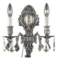 thumbnail image 1 of Elegant Lighting Monarch Traditional 2 Light E12 Pewter Wall Sconce Crystal, 1 of 2