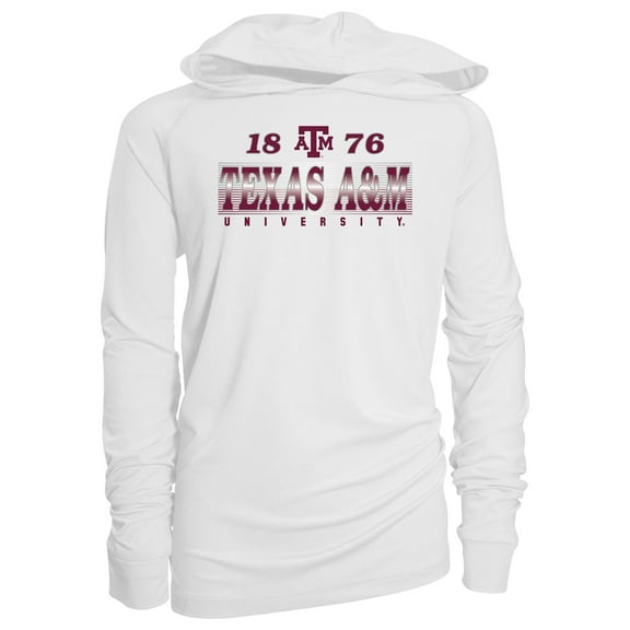 Youth Garb White Texas A&M Aggies Marley Long Sleeve Raglan Hoodie Sunshirt