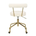 thumbnail image 4 of Indoor Home Office Furniture Rhonda Contemporary/Glam Task Chair In Gold Steel And Cream Velvet, 4 of 7