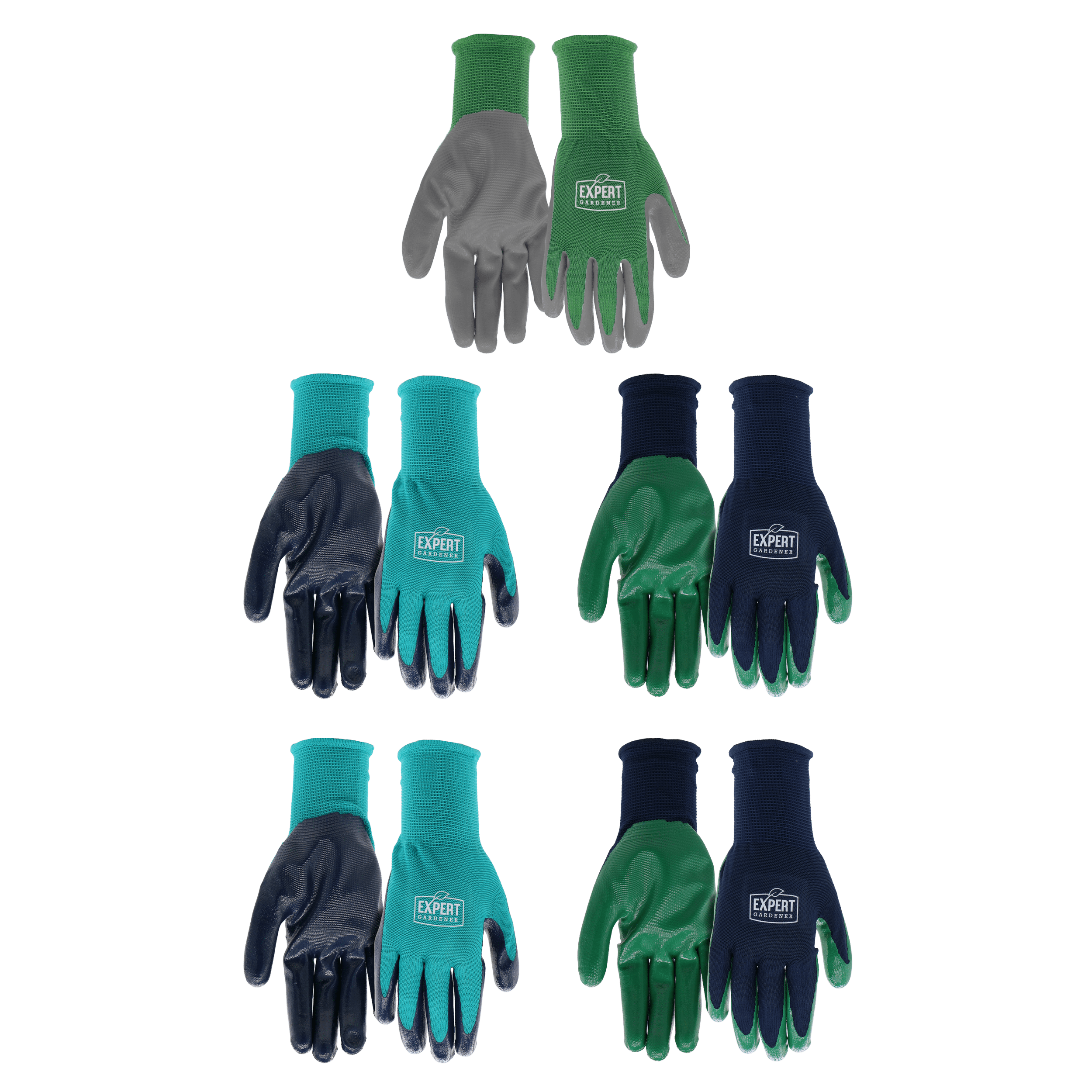 Expert Gardener Women's 5 Pair Nitrile Garden Gloves, Medium