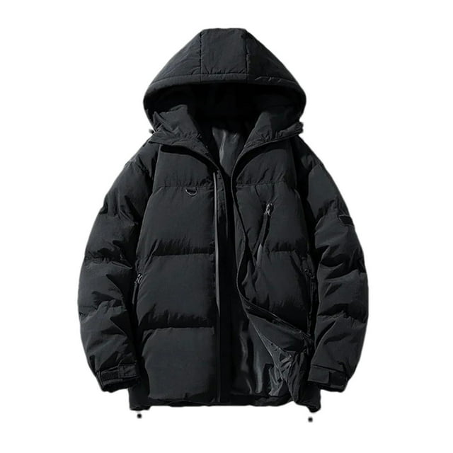 Winter Insulated Men's For Extreme Cold Weather With Detachable Hood Windproof Outdoor Skiing Hiking Performance Coat