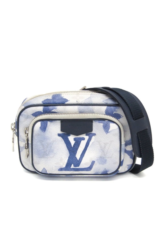 Pre-Owned Louis Vuitton Monogram Outdoor Pouch M45763 Men,Women Pouch,Shoulder Bag Blue,White