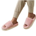 thumbnail image 4 of Wensltd Women's Open Toe Slippers with Memory Foam Fuzzy House Slippers Indoor Outdoor Soft Warm Anti-Skid Shoes, 4 of 4