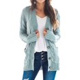 thumbnail image 1 of Ladies cardigan with cable pattern and button long-sleeve, 1 of 1