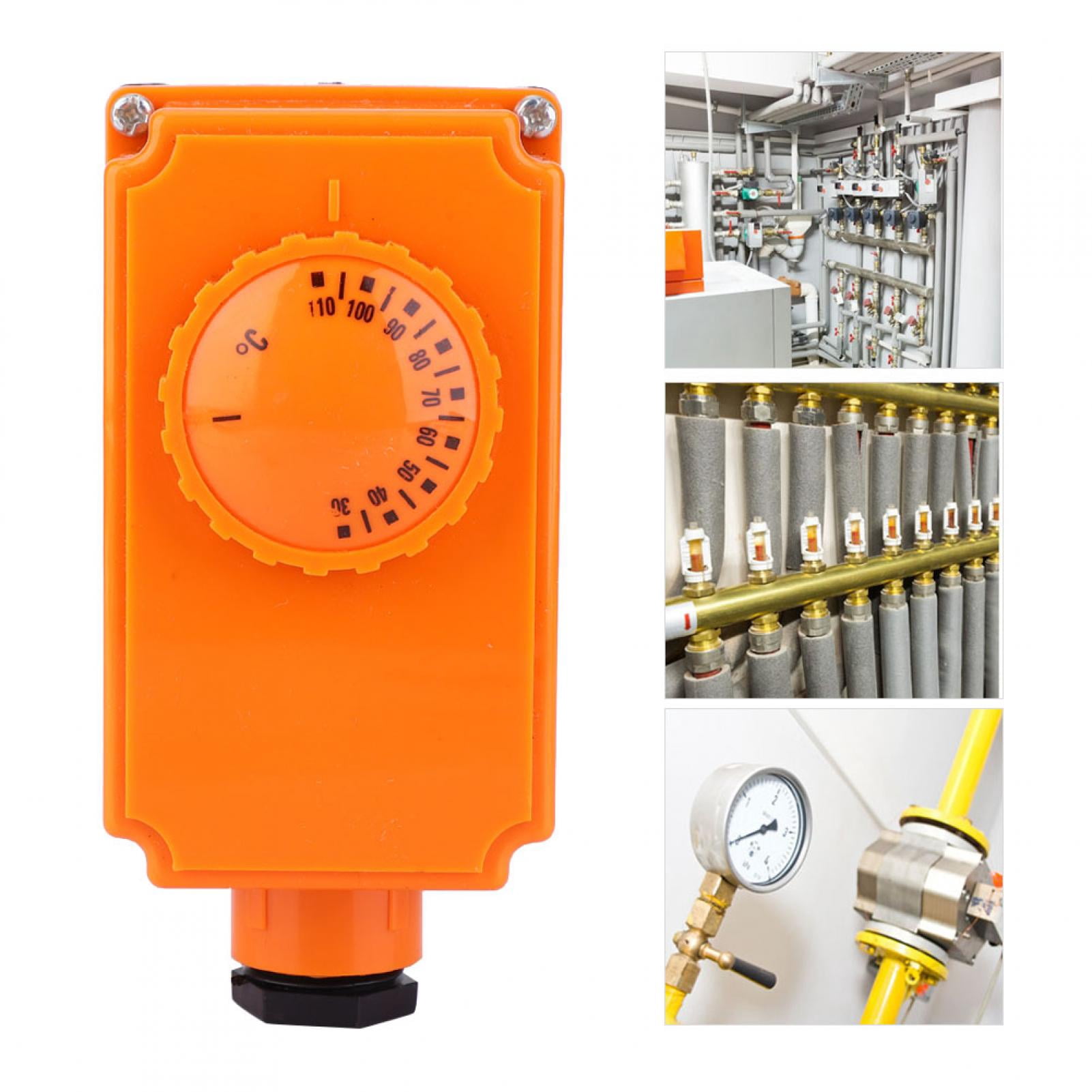 Hot Water Pipeline Thermostat Temperature Controller 30-110℃ Low Temperature Start G1/2 Male Thread