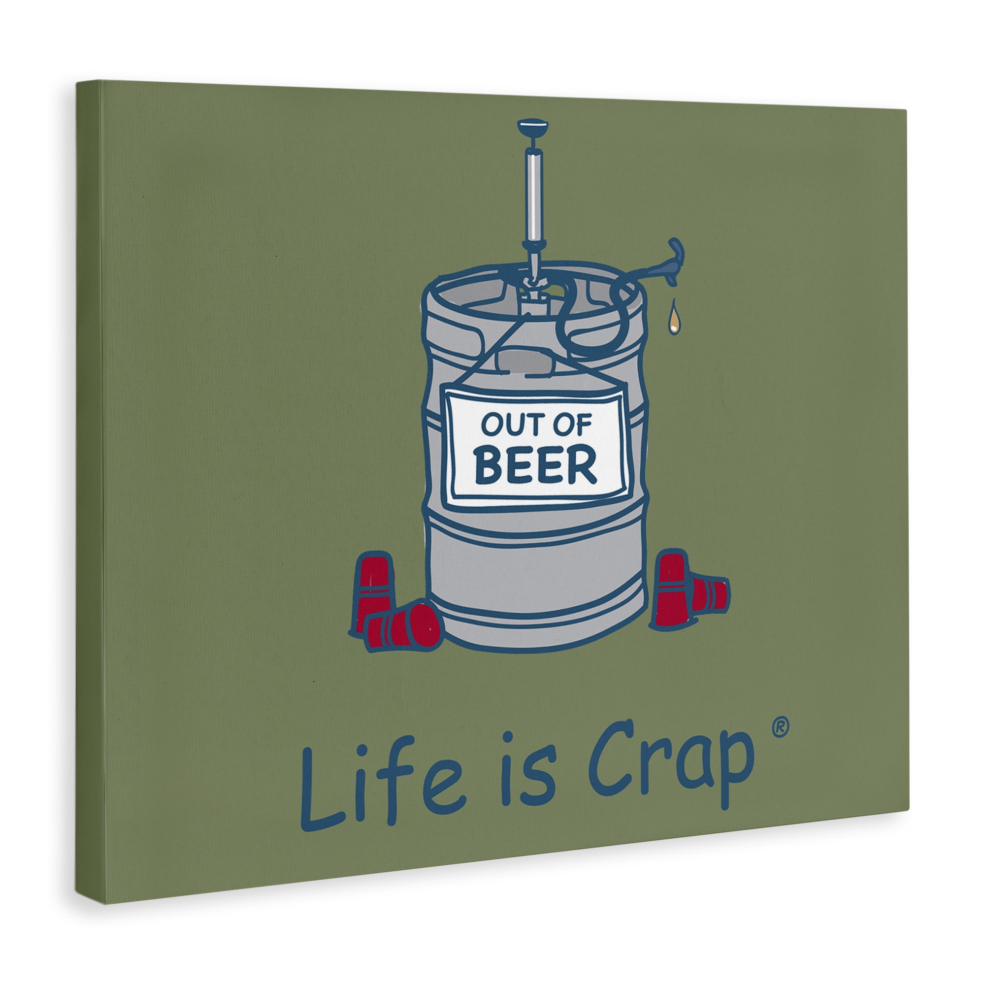 Stupell Industries Funny Empty Beer Keg Novelty & Humor Painting Wrapped Canvas Art Print Wall Art, 20 x 16
