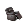 thumbnail image 2 of Hommoo Recycled Leather Manual Single Rocker Recliner Sofa, Heavy Duty Reclining Chair for Home with Overstuffed Arm and Back, Brown, 2 of 6