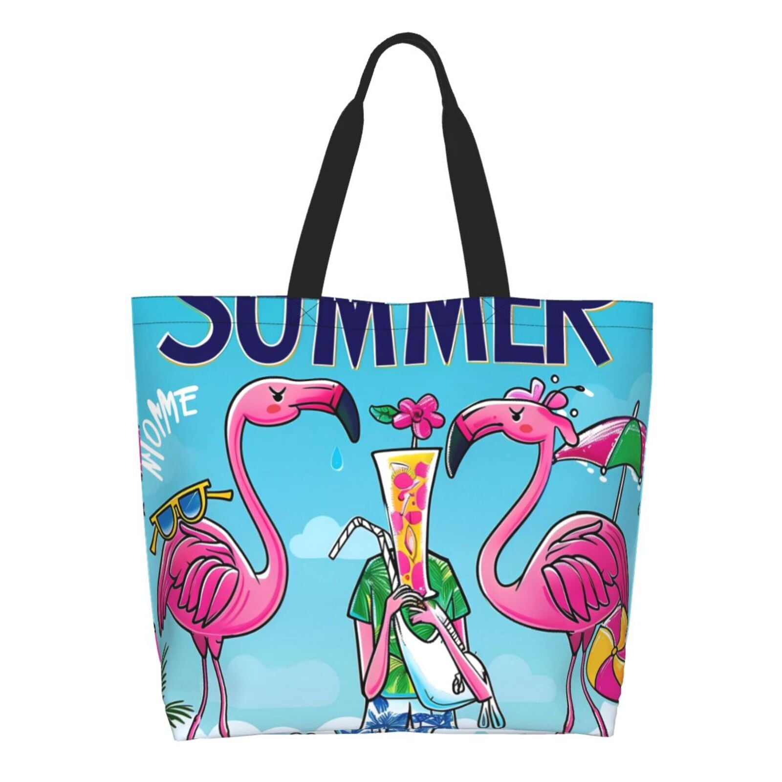 Naloa Sac Fourre-Tout Imprimé Flamant Rose pour Femmes Grande