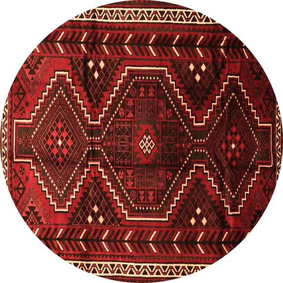 Ahgly Company Indoor Round Persian Orange Traditional Area Rugs, 3' Round