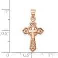 thumbnail image 4 of 14k Rose Gold Rose Polished Cross Pendant, 4 of 5
