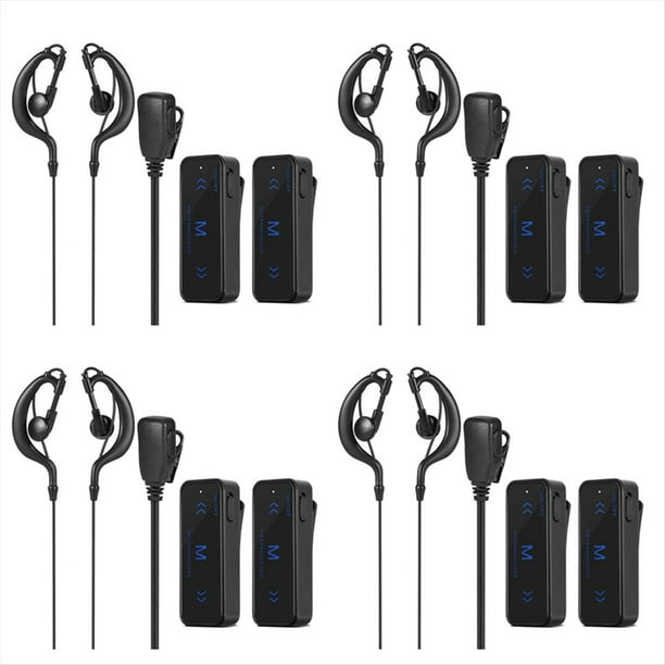 8 Piezas Mini Walkie Talkie 400-470MHz Radio Bidireccional 3W Transceptor Auricular Auricular Orejera Alimentado por USB