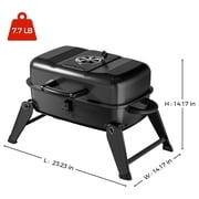 Portable Foldable Charcoal BBQ Grill with Adjustable Height, 330 Sq In Cooking Area