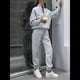 thumbnail image 4 of Conjunto Deportivo de 2 Piezas para Mujer: Sudadera de con Media Cremallera y Pantalón de Chándal Gris L, 4 of 8