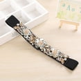 thumbnail image 4 of New Rhinestone Elastic Belt for Women Dresses Full Crystal Gem Black Female Waist Belt for Coats Down Fashion Luxury Ladies Belt (Write), 4 of 7