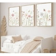 thumbnail image 4 of Hieng 3Pcs Watercolor Wildflower Wall Art Botanical Nursery Canvas Prints Vintage Floral Pictures Flower Paintings Girls Nursery Pictures Pink Wall Decor for Living Room Bedroom, 4 of 6
