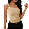 thumbnail image 2 of SwiftWear Women One Shoulder Crop Tank Tops Casual Summer Y2K Going Out Top Sleeveless Asymmetrical Blouse Slim Fit Fashion, 2 of 5