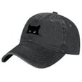 thumbnail image 4 of Peeking Black Cat Print Vintage Wash Dad Hat Adjustable Curved Brim Baseball Cap,Made In USA,Casual Outdoor Sports Fishing Cap for Men and Women, 4 of 9