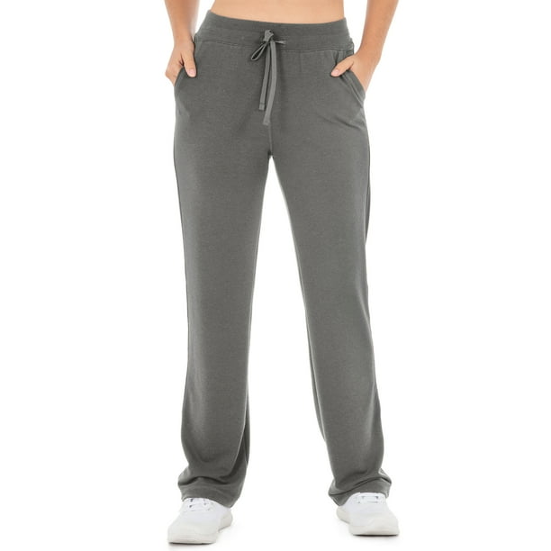 Women's Athleisure French Terry Relaxed Fit Pant - Walmart.com ...