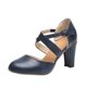 thumbnail image 2 of De mujer Hebilla de color sólido Punta redonda Corte bajo Tacón grueso Zapatos de tacón alto Wmkox8yii  hfjk1167, 2 of 5