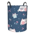 thumbnail image 2 of ZNDUO Round Laundry Basket, Waterproof Collapsible Laundry Baskets with Handles, Medium Size - Cartoon Pastel Cats Blue Pattern, 2 of 8