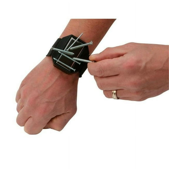17 in. Elastic Magnetic Wristband, Black - 12 Piece