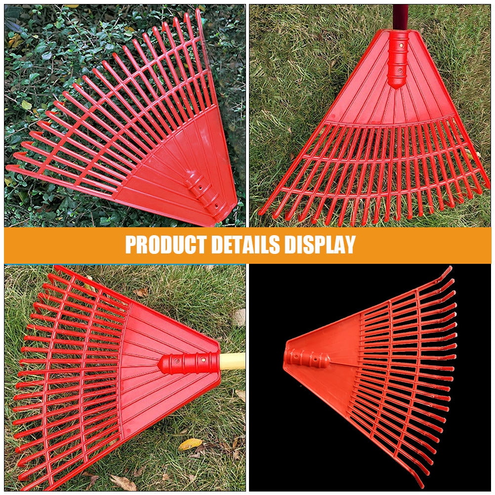SEWCHICS 2Pcs Landscaping Rake PP Plastic Red Yard Maintenance Tool for Adults