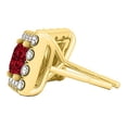 thumbnail image 2 of CZ Ruby Smart Square Halo Stud Earrings 14K Yellow Gold, 2 of 6