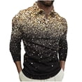 thumbnail image 2 of Blusa y camisa de manga larga con cuello vuelto para hombre, jersey de solapa con cremallera y manga larga, blusa informal estampada para San Valentín, poliéster para hombre, 2 of 5
