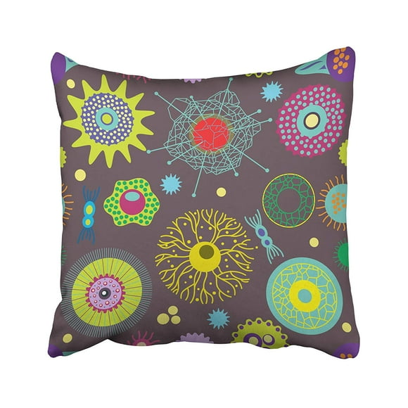 BSDHOME Blue Life Marine Microorganisms Nature Pollution Abstract Animal Bacteria Bacterial Pillowcase Cover 18x18 inch