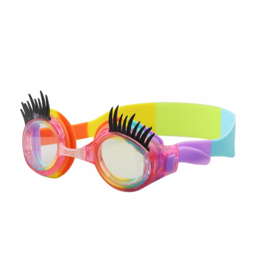 Girls Funny Eyelashes Swimming Goggles Anti Fog No Leak Non Slip UV Protection Swimming Goggles