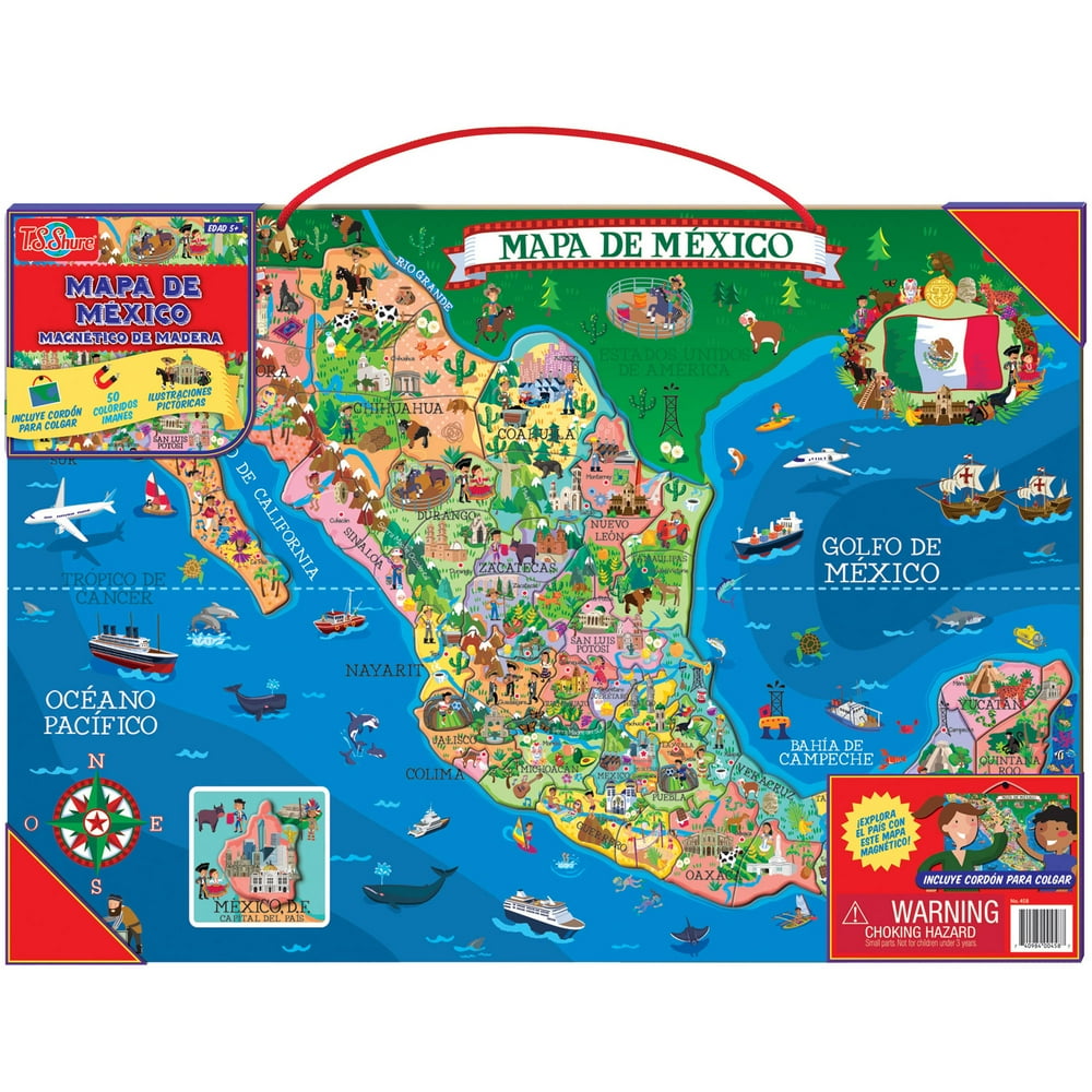 T.S. Shure Wooden Magnetic Map of Mexico Puzzle - Walmart.com - Walmart.com