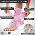 thumbnail image 4 of Sleeve Stars Ankle Brace for Sprained Ankle, Ankle Support for Women & Men, Single,Baby Pink, Large, 4 of 10