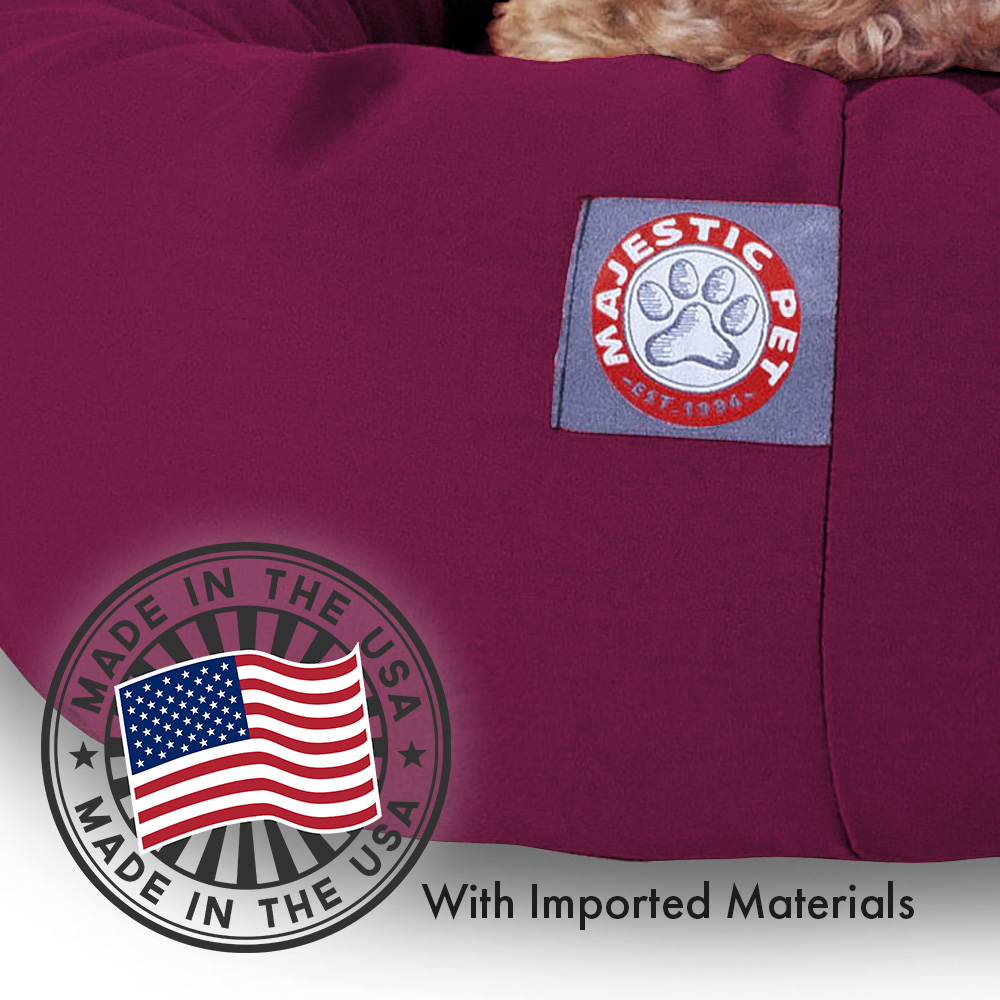 Majestic Pet Bagel Pet Bed Medium, Burgundy Polyester photo 6