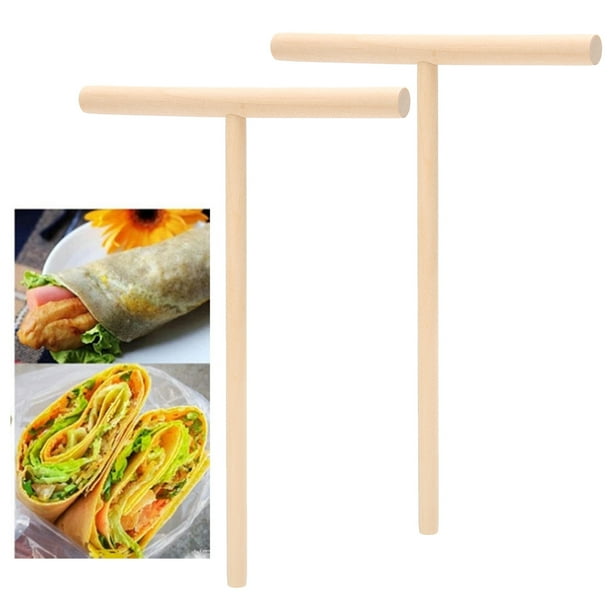 Kit 2 Pièces Spatules à Crêpes En Bois De Hêtre - Épandeur Et Spatule Pour Pâte à Crêpes Etaleur Crepe