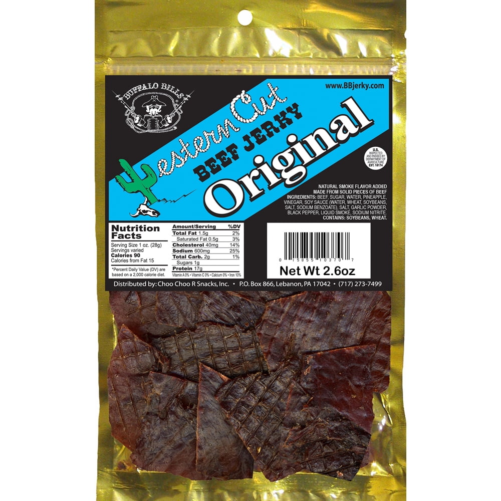 Buffalo Bills 2.6oz Western Cut Original Beef Jerky – Six 2.6oz Packs