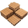 Yaheetech Pack of 27 Wood Flooring Tiles Interlocking Wood Tiles Indoor & Outdoor for Patio Garden Deck Poolside 12''x 12'' , Natural Wood
