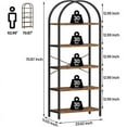 thumbnail image 4 of JOMILLY Bookshelf 5 Tier Bookcase Arched Display Racks Tall Standing Bookshelves Mental Frame Rustic Storage Rack Shelf Brown Book Shelf for Bedroom, Living Room, Home Office, Rustic Brown, 4 of 8