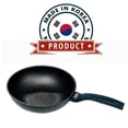 thumbnail image 2 of 9" Wok Non-Stick Cooking Frying Pan Pot, 5 Layer Marble Coating, Made In Korea, 2 of 8