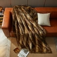 thumbnail image 2 of Cozylore Luxury Faux Fur Throw Blanket for Bed Super Thick Warm Long Fluff Fuzzy Blankets for Bedroom Living Room, 90" x 90", Brown, 2 of 7